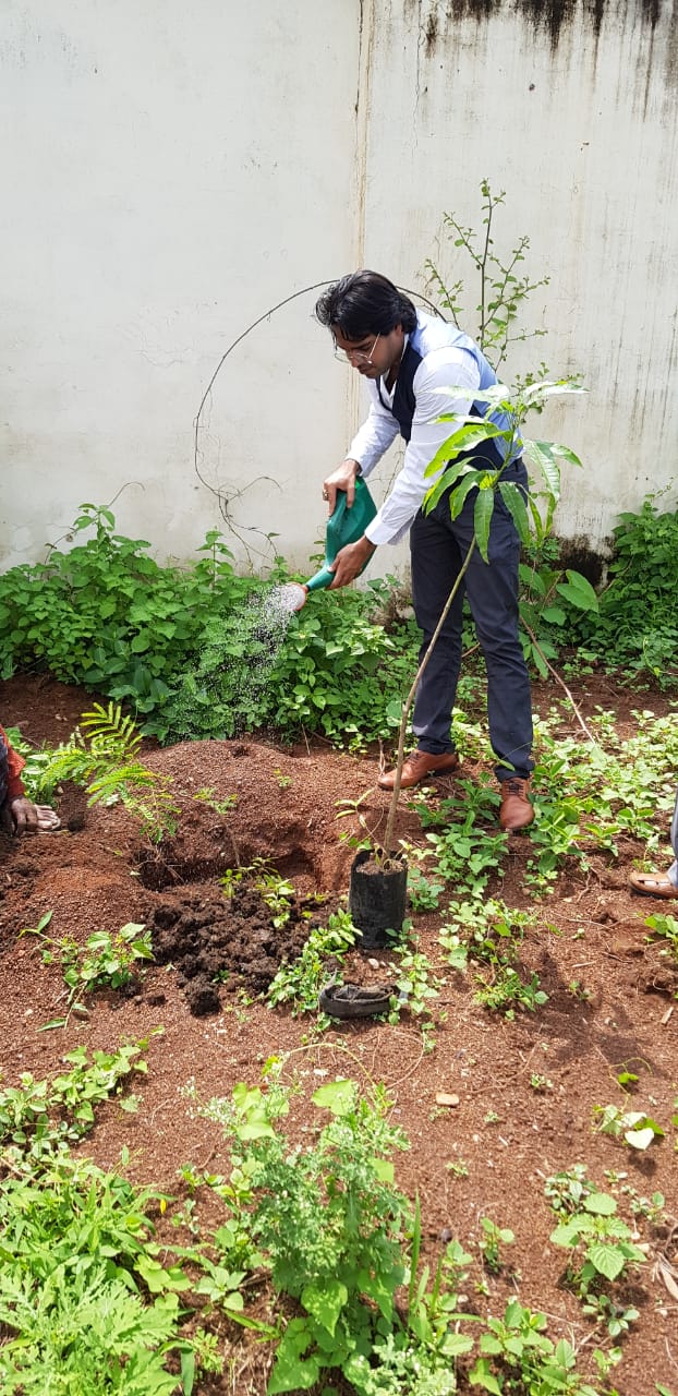 Plantation at Mana land by Pr. CCA Hyderabad Region, CGM BSNL, CCA Chhattisgarh