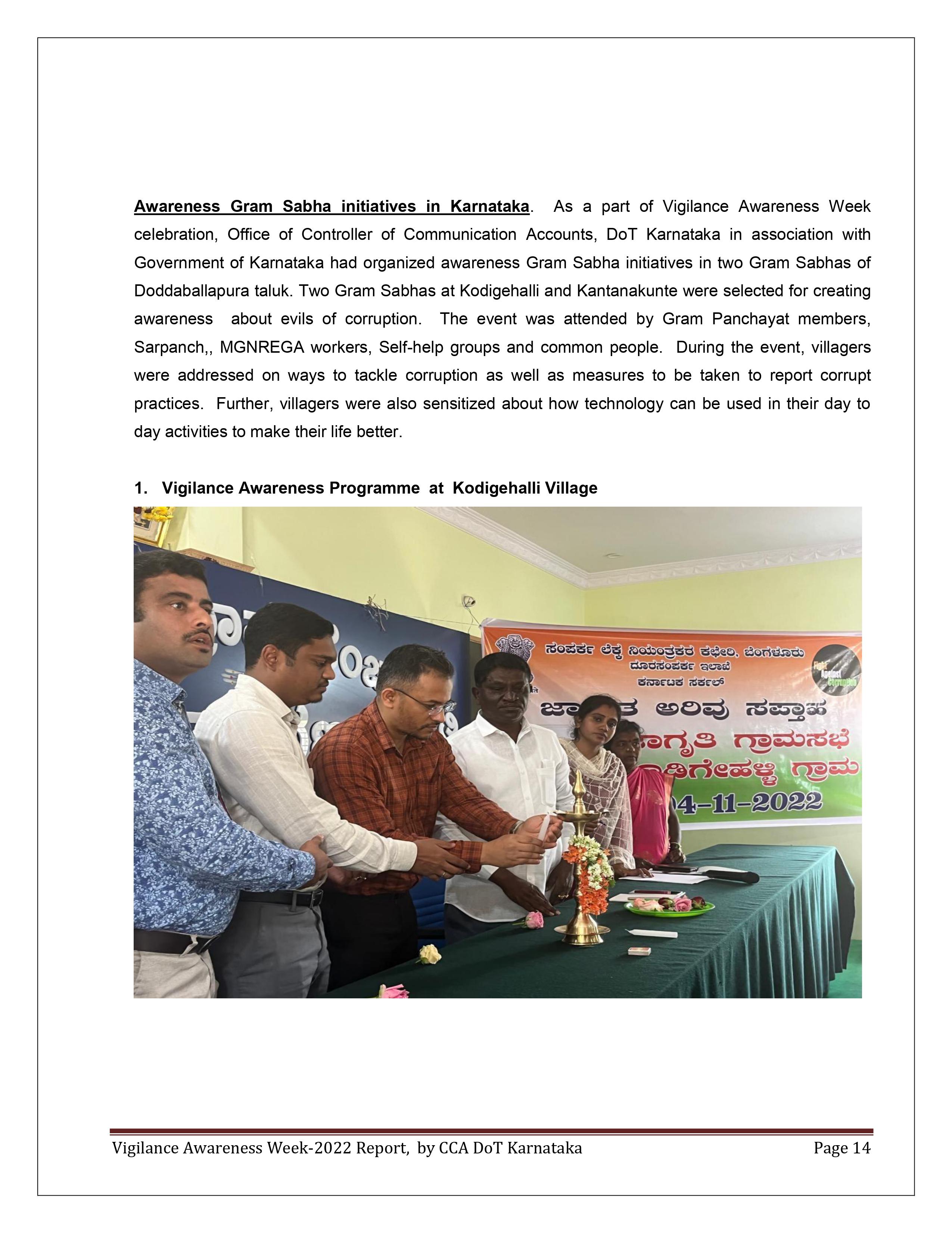 Awareness Gram Sabha initiatives karnataka