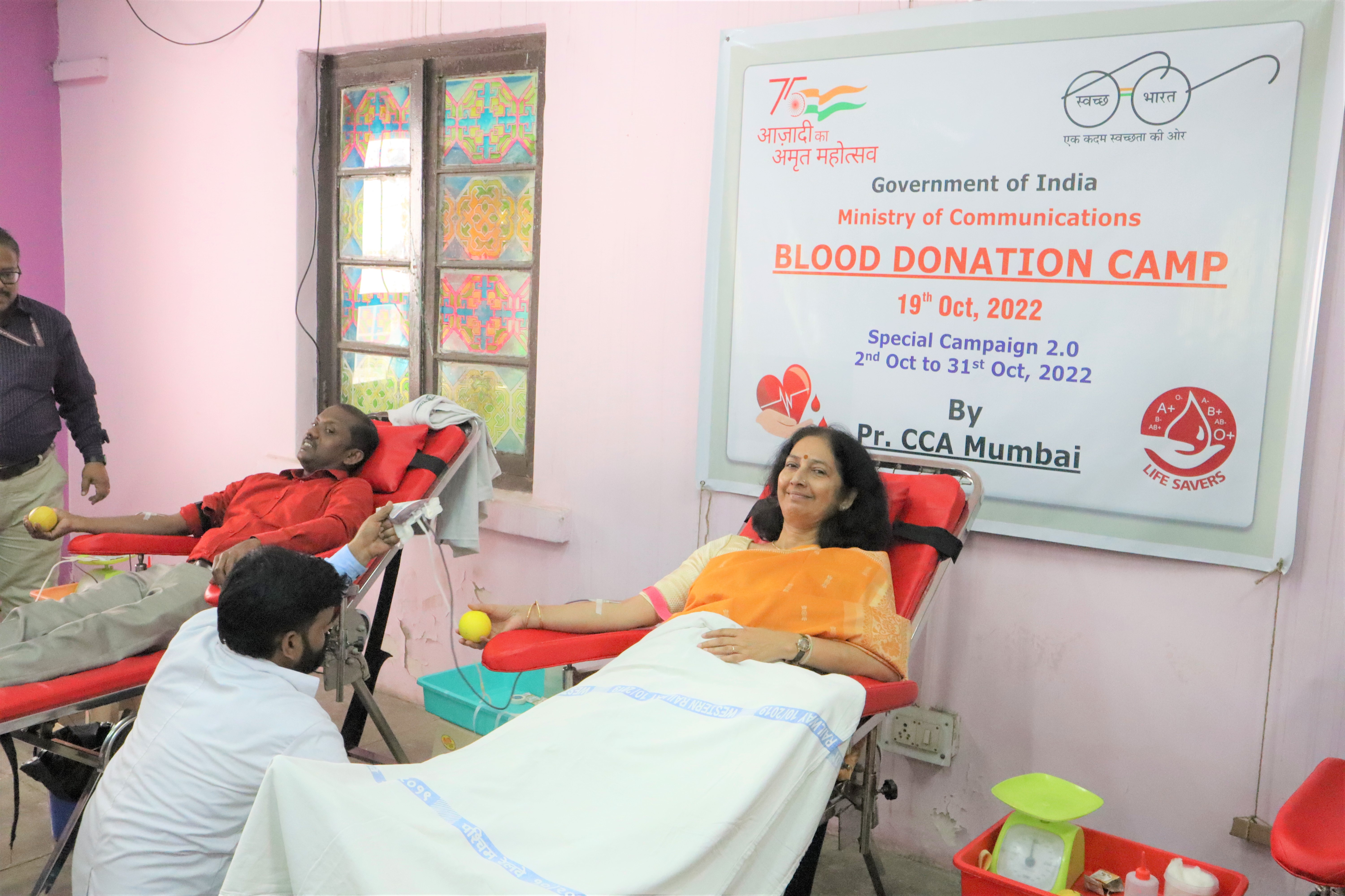 Blood donation camp organized in O/o Pr. CCA Mumbai on 19.10.2022