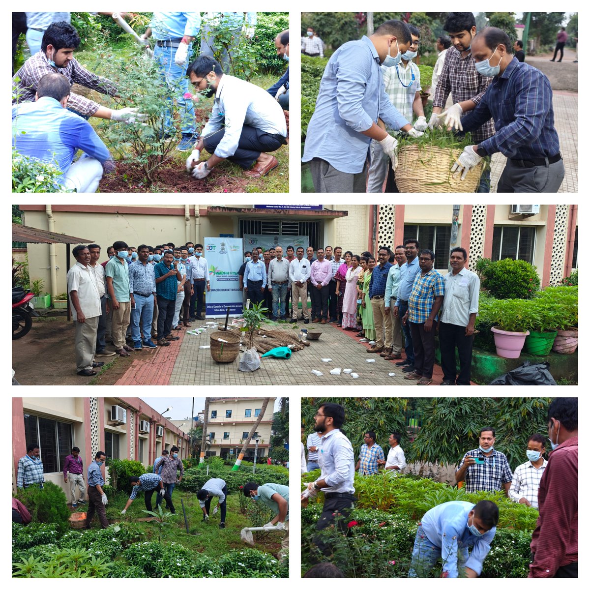 Swachhata Hi Seva (SHS) Campaign 2025: A Swachhata drive was organized in the campus of the Addl. Director, CGHS, Old AG Colony, BBSR involving Shramadan and sensitization about Swachhata.