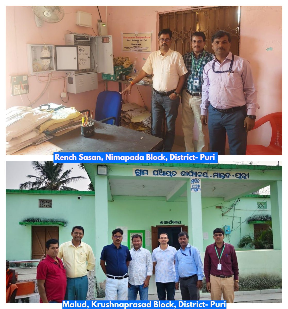 Shri Hari Govind Singh Dhakad, CCA Odisha (In-charge), inspected BharatNet FTTH connectivity under the Samridhh Gram Project, providing high-speed broadband to institutions, businesses and homes in Puri.