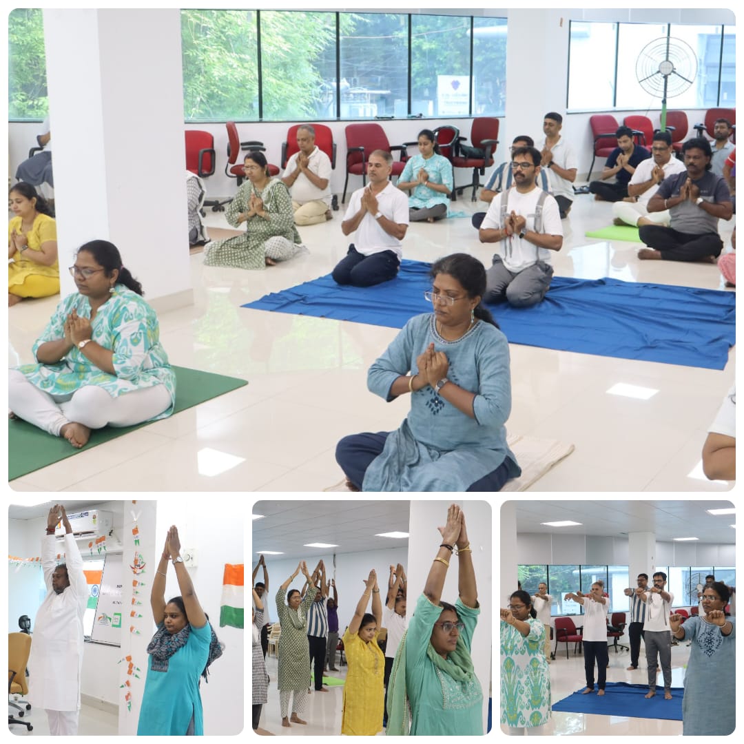 Officers and staff members enthusiastically participated in the yoga session - On the 12th International Day of Yoga 2026, O/o Pr.CCA, Tamil Nadu Circle
